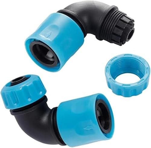 Lot de 2 connecteurs rapides coudés, adaptateur de tuyau d'arrosage à 90 degrés, adaptateur d'angle de raccord rapide de 12 à 13 mm, pour robinet de tuyau extérieur, irrigation d'arrosage, lavage de