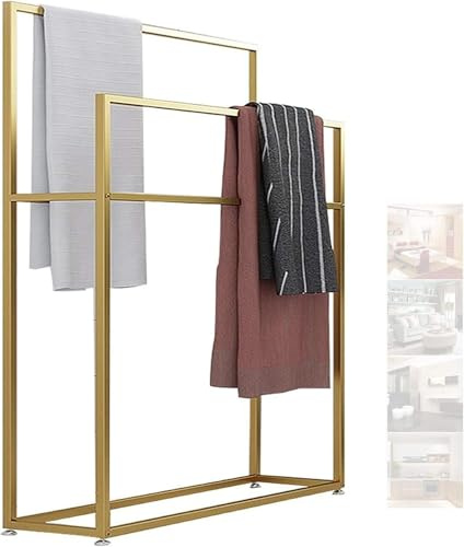 Toallero independiente, soporte de metal para toallas de baño que ahorra espacio para uso doméstico y hotelero
