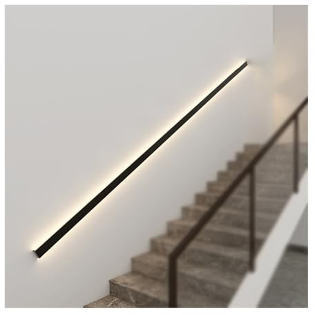 LED Lighted Stair Railing100cm Wall Mounted Safety Handrail for Indoor Steps Stylish Baluster with Warm Light for Enhanced Safety & Modern Home Décor
