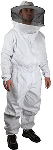 Bekleidungsqualität für Imker: Imkeroverall, Imkeranzug, 100% atmungsaktive Baumwolle - Sicherheit + Komfort; erhöhter Bewegungsradius | Gr. L