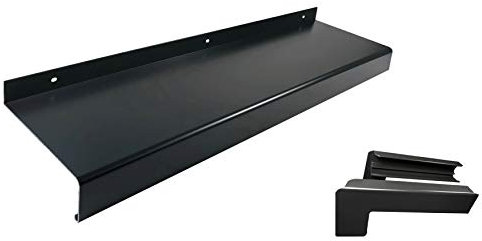 Alu Fensterbank anthrazit (Set) inkl. Aluminium Endkappen für Putz bis 2m Zuschnitt auf Maß (1200 mm, anthrazit Auslage 90 mm)