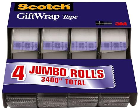 Gift Wrap Tape with Dispenser, 3/4 x 23.61 yds.