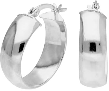 jewellerybox Sterling Silver Chunky Creole 20mm Hoop Earrings