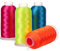Navaris 4x Nähgarn 5000m - 4er Set Garn für Nähmaschine - Stickgarn Polyester Nähfaden 4 Spulen Faden - Polyestergarn - neon blau gelb orange pink