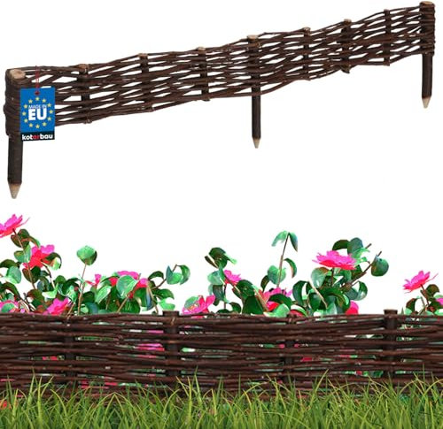 KOTARBAU® Beetbegrenzung aus Weide 100 x 10 cm Weidengeflecht Garten Beeteinfassung für Blumen und Gemüse Rasenkanten
