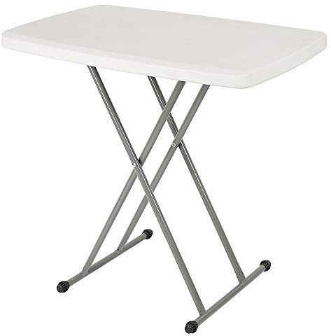 OHMG Tavoli da pranzo da giardino, piccolo tavolino rettangolare pieghevole, tavoli pieghevoli da picnic in plastica, altezza regolabile, per uso interno ed esterno