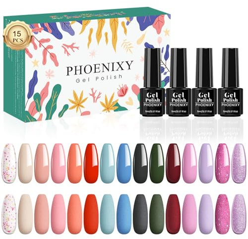 Phoenixy U V Nagellack Set, 15 Stk. Gel Nagellack Starter Set