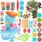 WOOWAIR 58 Stück Knete Set für Kinder, DIY Knete Eismaschine Set Dinosaurier Knete Set Knete Zubehör mit 12 Dosen Knete, Kinderknete-Küchenkreationen-Spielzeug Geschenk für Mädchen Junge ab 3 Jahre