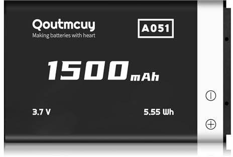 A051 Akku,1500mAh C6 Ersatzakku für Fritz!Fon C6 Telekom Sinus 806, Snom M65, Telefunken FHD 170/5 (Li-Ion 4,4Wh 3,7V)