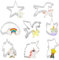 AYNKH 8 Pieces Unicorn Cookie Cutter Set, Kids Cookie Cutter, Stainless Steel Cookie Cutter, Unicorn, Rainbow, Shooting Star, Pony, For Cutting Cookies, Sandwiches, Cheese, Pancakes and more