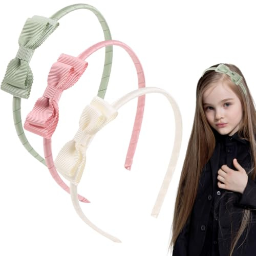 BOPRKTM 3 diademas de seda para niñas y diademas con purpurina Alicia con corazón y estrella, para niños