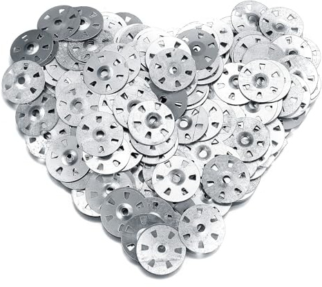 600 arandelas de fijación fáciles de fijar, 35 mm de diámetro, de acero galvanizado, para placas de aislamiento (600)