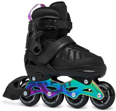 RAVEN Pattini in linea Inline Skates per bambini e adulti OPZIONALE 2in1 con Pattini da ghiaccio regolabili (Oxen Neo Chrome senza pattini, 34-37 (21,5cm-24cm))