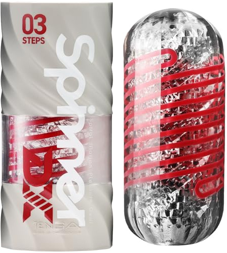 TENGA SPINNER DX 03 Steps - Sex toy riutilizzabile per uomo con sensazioni estreme e materiale elastico, incluso un campione di lozione – masturbatore per uomo discreto e portatile