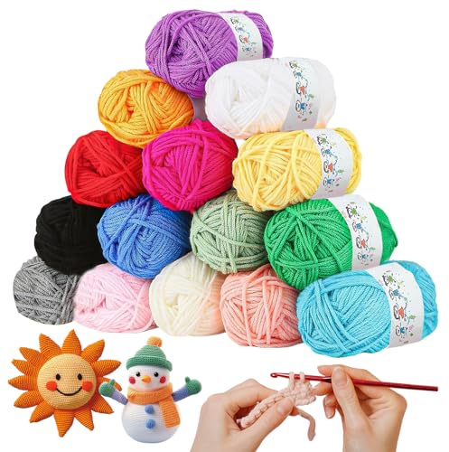 36 Rolls Yarn for Crochet Wool and Acrylic Knitting–Soft,Durable Fade-Resistant Craft Beginners Adults Knitting Crafts