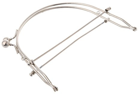 GMBYLBY 1 PC Metal Metà Rotondo Telaio Bacio Riduttore Blocco Borsa Borsa Clutch Bambù Accessori da Cucina, argento