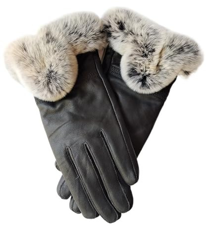 WMAMBZNDHP Guantes de Invierno for Mujer, cálidos, con puños, for Calentar Las Manos(Black)
