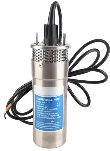 24V dränkbar brunnsvattenpump 5A 12LPM Maximala flöden Flera strömförsörjningar 12L Solar Booster Pump Rostfritt stål brunnspump