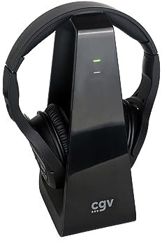 CGV | HEL PRELUDE 2 casque TV-HiFi sans Fil (supra-auriculaire, transmission audio numérique (2,4GHz) avec station de recharge, 30m de portée) Noir