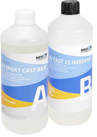 Epoxidharz mit Härter, mit UV-Blocker, Kristallklar | 1,6 KG | Epoxidharz Set, Epoxidharz, Kunstharz, Resin Gießharz, Epoxy Resin, Gießharz Set, Kunstharz Gießen Set, Epoxidharz Anfänger-Set