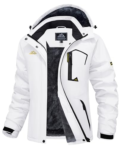 MAGCOMSEN Womens Snow Jacket Waterproof Insulated Ski Jackets Ladies Snowboarding Jackets Winter Jackets with Hood Windproof Hiking Jacket