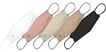 HEKAS® 5 Pack Face Masks for Men, Women, UK Certified FFP2, Face Mask to Protect - Dust & Bacteria, Cotton Face Masks for Winter, Cycling, Work, IIR Filter Efficiency ≥ 99%, Soft Earloops, Mix