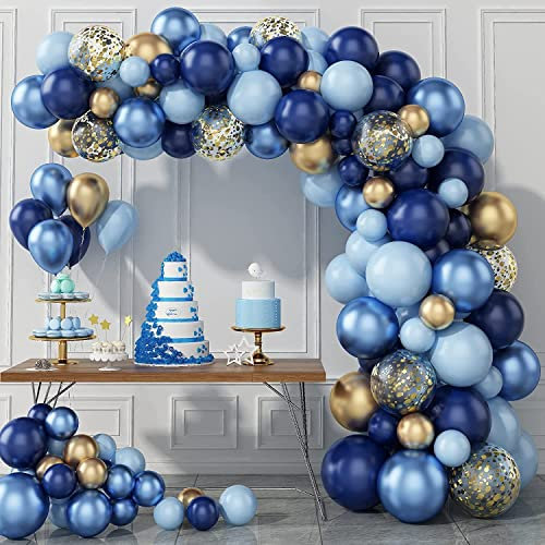 Flixcart Blue Balloons Arch Kit - 101 Pcs Navy Blue and Gold Balloons Garland Kit with DIY tools Perfect for Thanksgiving, Engagement, Wedding, Welcome Home & Kids Birthday Party Decoration