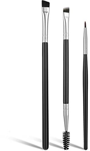 Lusofie Augenbrauenpinsel 3 Stück Eyeliner Pinsel Set Professioneller Augen Makeup Pinsel Abgewinkelter Concealer Pinsel Ultraflacher Dünner Pinsel Augenbrauen Eyeliner Feine Spitze