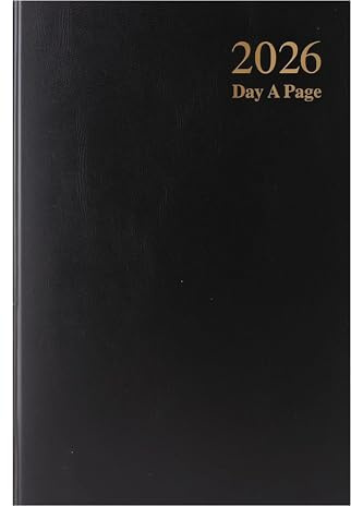 2027 A5 Diary Page per Day Black