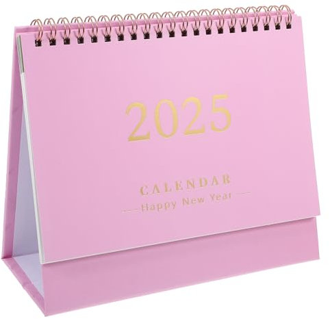NUOBESTY Tischkalender 2024–2025 – Akademischer Tischkalender Januar 2024–Dezember 2025 (Rosa) Büro-Desktop-/Wandkalender Für Einfache Organisation