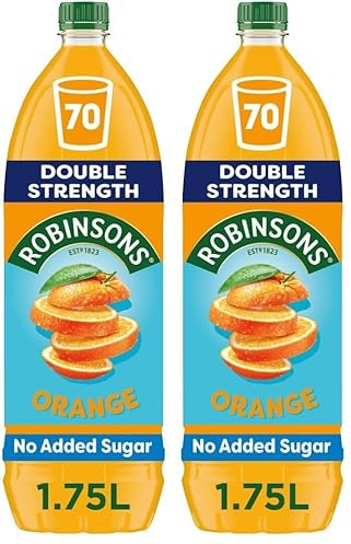 Robinsons Double Strength Orange No Added Sugar Squash,1.75 l (Pack of 2)