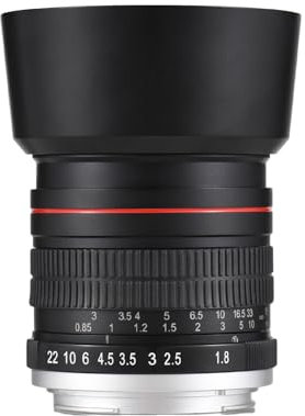 Andoer Objectif d'appareil photo 85 mm F1.8 avec mise au point manuelle EF 7 groupes 10 éléments compatible avec Canon EOS Rebel T8i T7i T6 T3i T2i 4000D 2000D 1300D 850D 800D 600D 550D