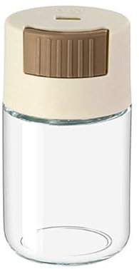 Bodhi2000 Salière Anti-Humidité en Verre Avec Joint Résistant, Remplissage Facile, Design Transparent, Assaisonnement de Qualité Alimentaire, Beige