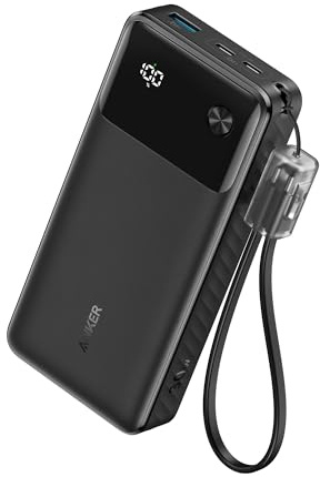 Portable Power Bank, 20000mAh, 30W Fast Charging, Digital Display, 2 USB-C & USB-A Ports