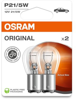 OSRAM ORIGINAL LINE 12V, P21/5W, signal lamp, Metal Base, Double Blister, (2 lamps)