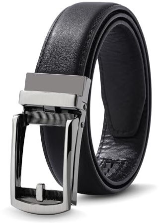 WELROG Kids Leather Ratchet Belt for Boys - Boys Black Belt with Metal Buckle School uniform Belt for Kids Age 6-16 Kids Brown Belt age 9 Childs Belt