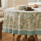 Softalker Runde Tischdecke 160 cm abwaschbare Frühling Tischdecken mit Grün Vintage-Blumen Tischdecken wasserabweisend Tischtuch Elegante Deko Festliche für Ostern Sommer Outdoor Garten Party