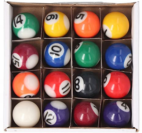 lvifloae Set Mini Biliardo Americano con 16 Palline da 25mm Palline in Resina per Tavolo da Gioco Miniature Completo con Palla 8 per Bambini e Collezionisti