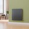 S'AFIELINA 600 x 608 mm Anthracite Grey Bathroom Radiator Horizontal Tranditional Designer Radiator Single Column Flat Panel Modern Central Heating Dual Fuel Radiator