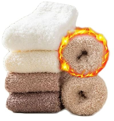 Yolhloy 4 Paires Hiver Chaud Jambière Femme, Genouillères Polaire Épais Thermique Chauffe-Genou, Guêtres de Jambe Leg Warmer pour Femmes Filles