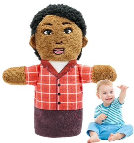 XIAOXIAOYU Plysch fingerdockor, fingerdockor leksaker för - tecknad fingerdocka plyschleksaker | afrikansk fingerplysch mor- och farföräldrar mamma pappa