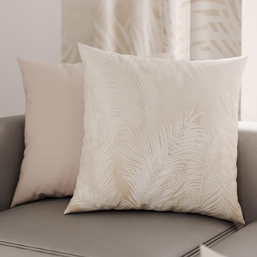 PETTI Artigiani Italiani - Coppia di Federe Cuscino 60x60 cm in Microfibra, Cuscini Arredo Camera da Letto, Divano, Salotto, Set 2 Fodere Copricuscino, Federa Foglia Tortora, 100% Made in Italy