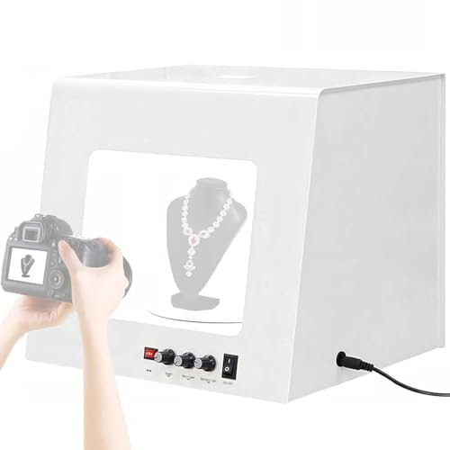 Light Box e Softbox per la fotografia, tenda da studio fotografico da 22 cm/30 cm, Softbox portatile, luci LED dimmerabili 3000-5500K con piatto girevole elettrico a velocità regolabile,22cm