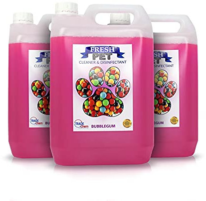 FRESH PET CLEANER DISINFECTANT KENNEL/CATTERY PRE FILLED 5L x 3 (Bubblegum)