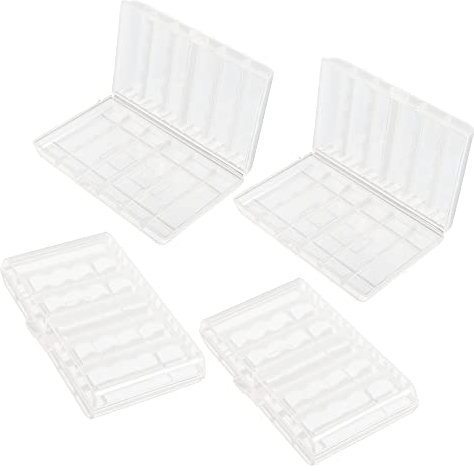 PNGKNYOCN AA/AAA Battery Storage Box ，Portable Battery Storage Case Holder Box Holds 6 AA batteries or 8 AAA batteries（4-pack）