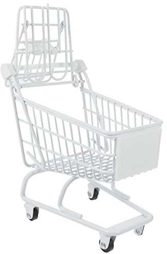 LUOZZY Mini Supermarket Shopping Cart Toy Small Trolley Model Scale Decor