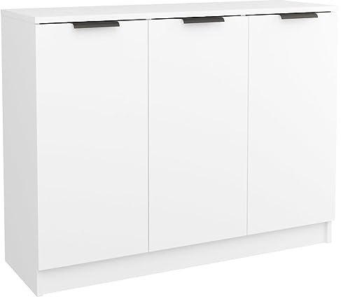 vidaXL Sideboard Kommode Anrichte Schrank Beistellschrank Mehrzweckschrank Standschrank Wohnzimmer Weiß 90,5x30x70cm Holzwerkstoff