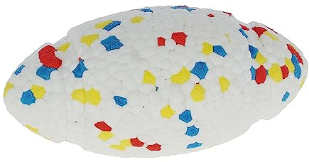 Kerbl Pet Jouet à Lancer et rapporter, Balle de Football en TPU, Jouet pour Chien, Blanc, Jaune, Bleu, Rouge, 13,5x7,5x8,5 cm, Doux pour Les Dents et Les gencives