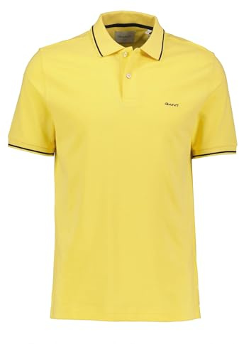 GANT Polo para Hombre Tipping SS Piqué, Amarillo Plátano, XL