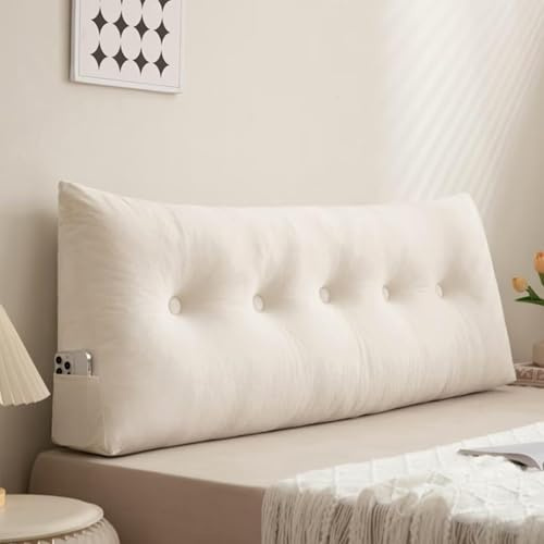 Almohada De Cuña para Cabecero, Almohadas De Refuerzo para Sofá Cama, Cojín De Descanso para Cama, Respaldo De Gran Soporte, Almohada De Lectura para Reposo En Cama,1,80 * 40 * 12cm